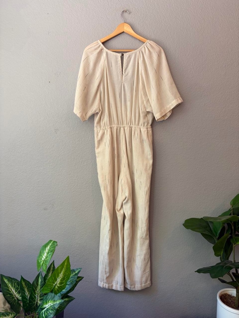 Anthropologie Featherbone Cream Jumpsuit - Picture 3 of 7